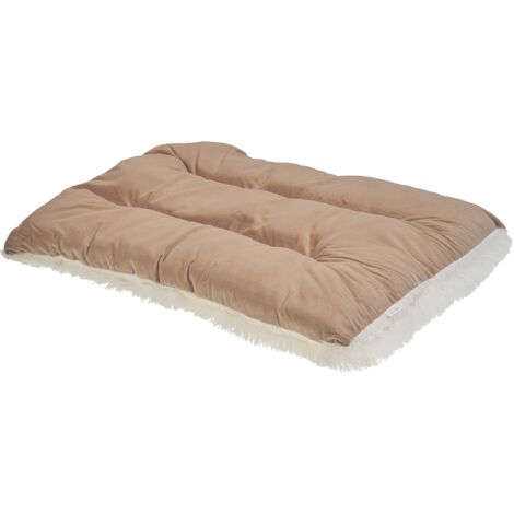 Lit pour Chien en Polyester et Velours avec Franges 60 x 45 cm Beige Coussin Ergani - Beige