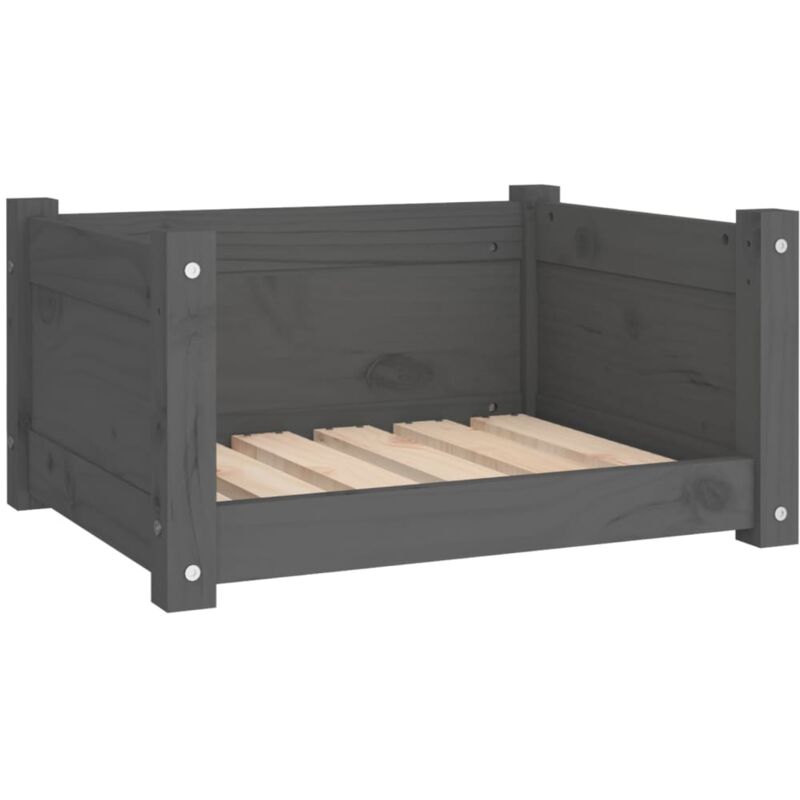 Lit pour chien Gris 55,5x45,5x28 cm Bois massif de pin Vidaxl