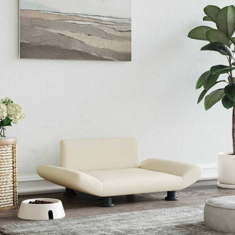 Lit pour chien crème 70x45x28 cm similicuir Vidaxl