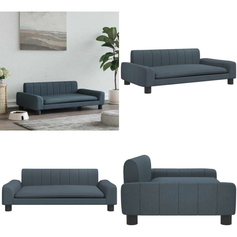 Lit pour chien gris foncé 90x53x30 cm tissu - Panier Pour Chien - Lit Pour Chien - Coussin Pour Chien - Canapé Pour Chien - Accessoires Pour Chien