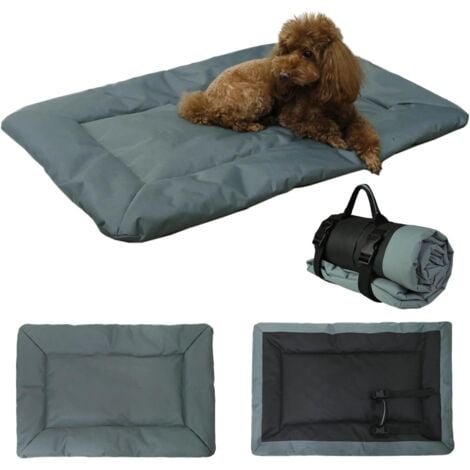AORSHER Lit pour Chien Imperméable Pliable Panier Chien Moyenne Taille Imperméable Coussin Chien de Tissu Oxford Tapis Lavable pour Chien Canapés Extérieur, 90x60 cm, Gris