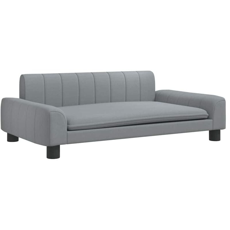 Lit pour chien gris clair 90x53x30 cm tissu