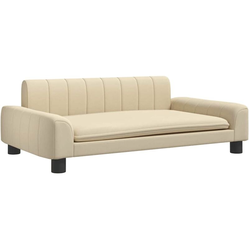 Lit pour chien crème 90x53x30 cm tissu