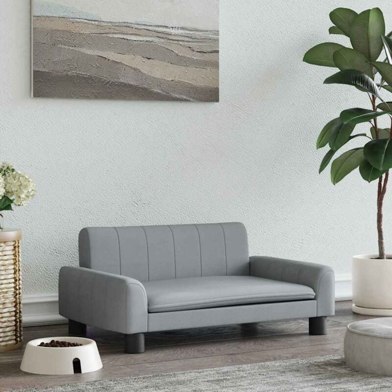 Lit pour chien gris clair 70x45x30 cm tissu Vidaxl