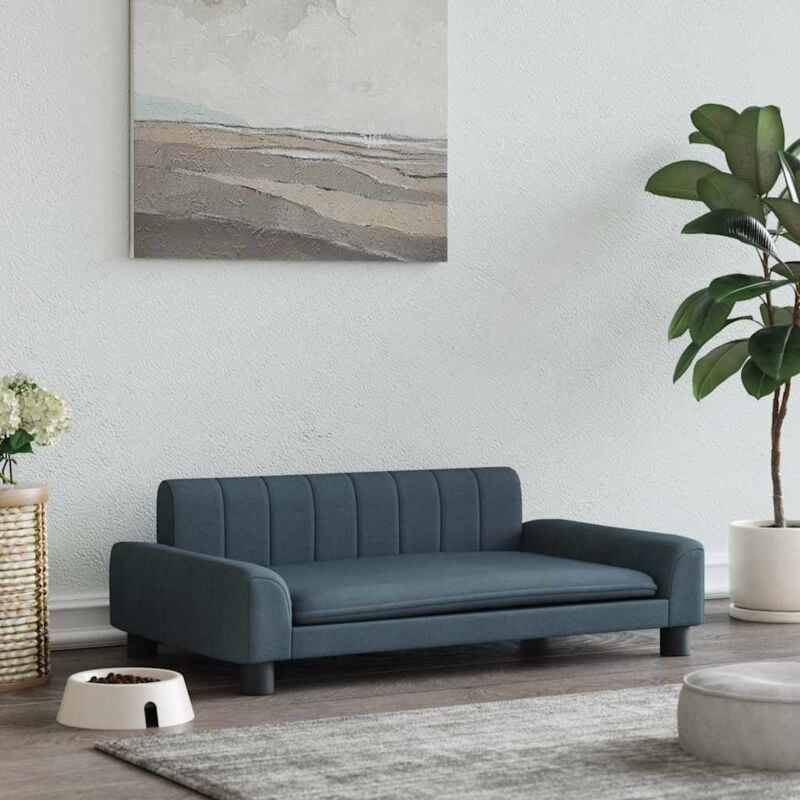 Lit pour chien gris foncé 90x53x30 cm tissu Vidaxl