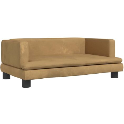 Lit pour chien marron 80x45x30 cm velours CFW53402