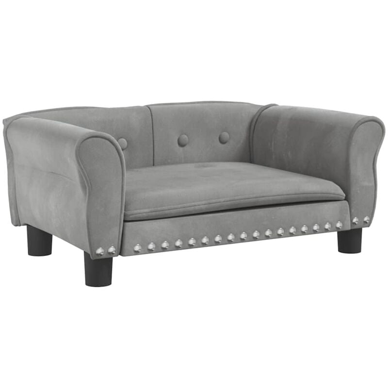 Lit pour chien gris clair 70x45x30 cm velours