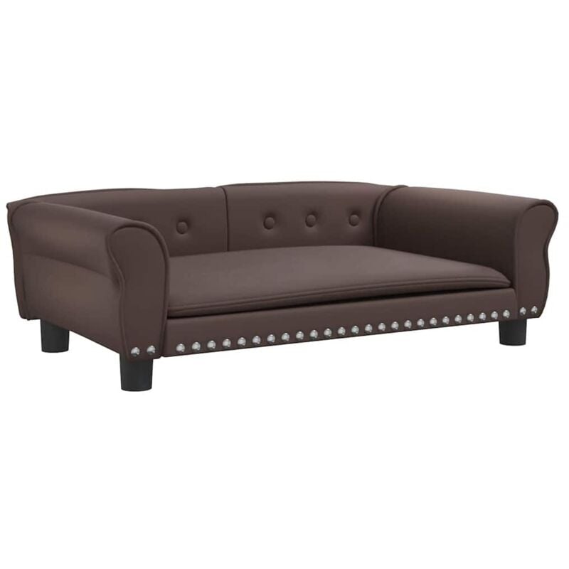 Lit pour chien marron 95x55x30 cm similicuir