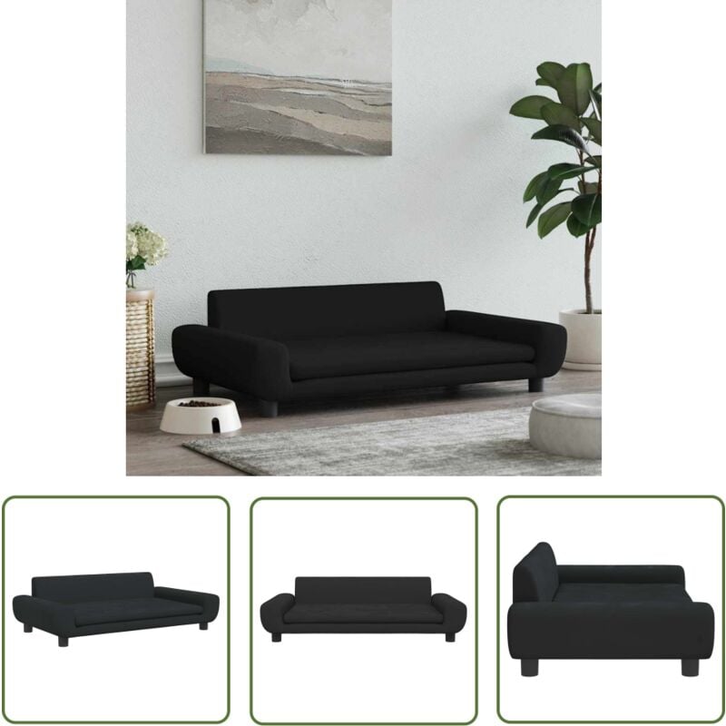 Lit pour chien noir 100x54x33 cm velours - Panier Pour Chien - Lit Pour Chien - Canapé Pour Chien - Coussin Pour Chien - Accessoires Pour Chien - The