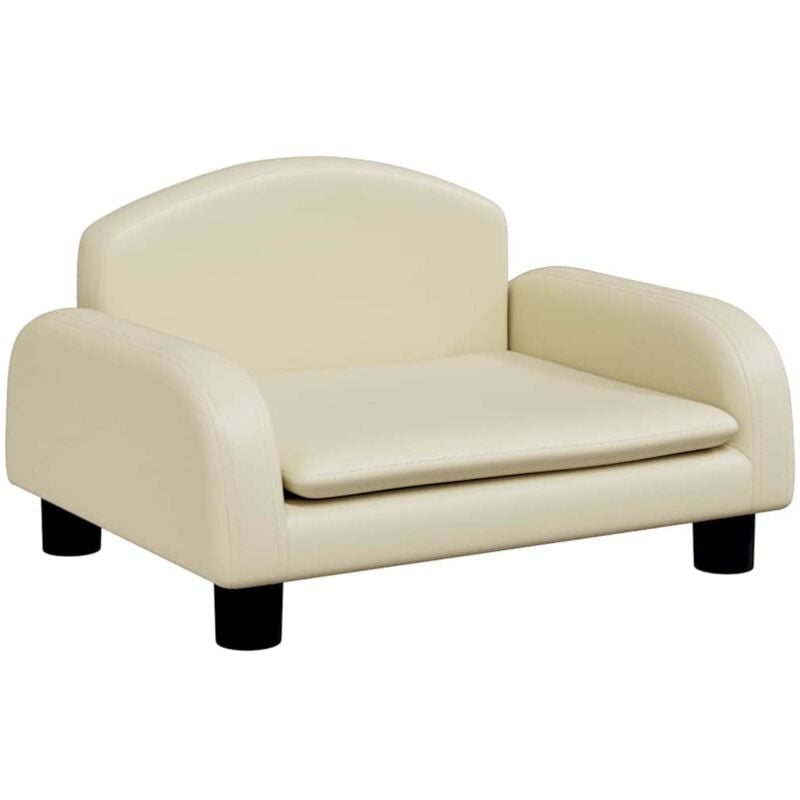 Lit pour chien crème 50x40x30 cm similicuir Vidaxl