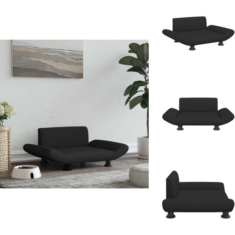 Lit pour chien noir 70x45x28 cm tissu - Lit Pour Chien - Panier Pour Chien - Coussin Pour Chien - Canapé Pour Chien - Literie Pour Chien