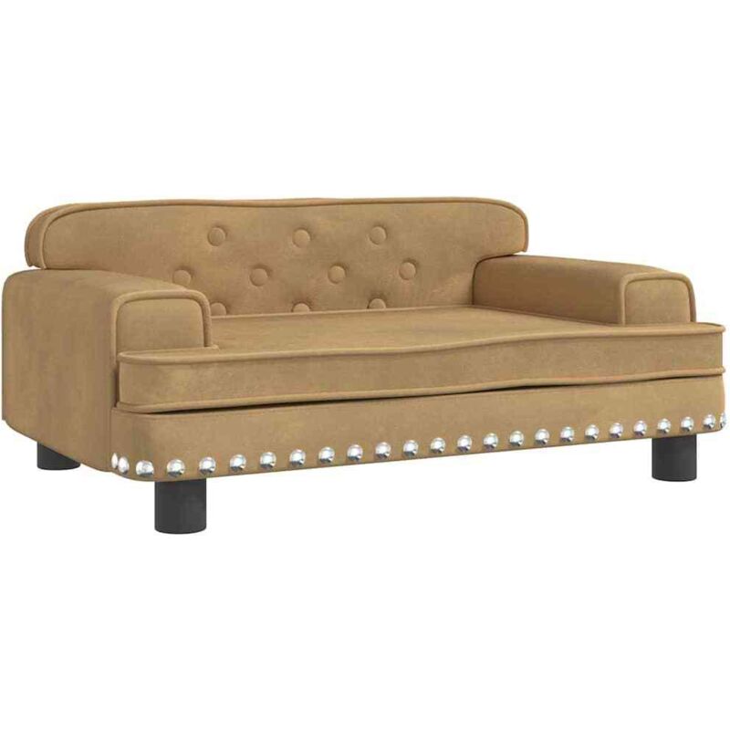 vidaXL Lit pour chien marron 70x45x30 cm velours