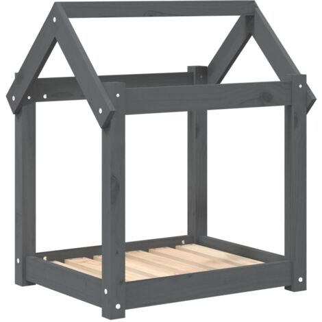 Lit pour chien panier canapé confortable 61 x 50 x 70 cm bois de pin solide gris