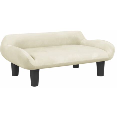 Lit pour chien panier canapé confortable 70 x 40 x 24 cm velours crème