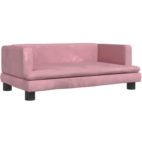 Lit pour chien panier canapé confortable 80 x 45 x 30 cm velours Rose