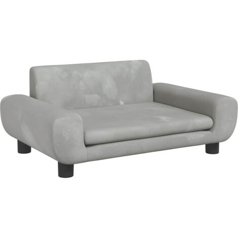 Lit pour chien panier canapé confortable clair 70 x 45 x 33 cm velours gris