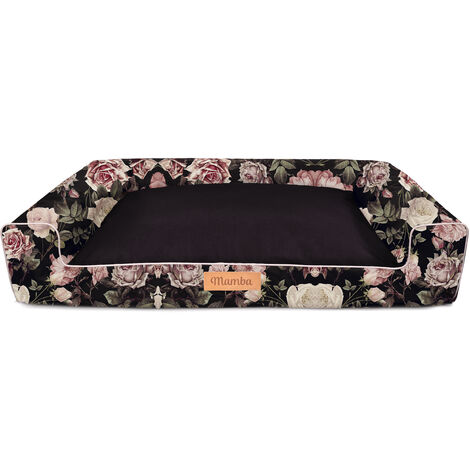 Lit pour chien Petsen noir et roses grande taille XL
