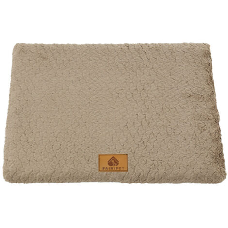 Lit pour chien XL camel 90×58×5cm, mousse œuf, peluche chaude hiver, lavable amovible, pour chiens ≤18kg