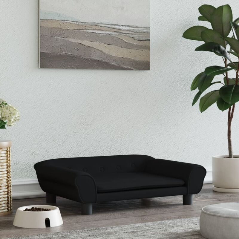 Lit pour chien,Lit pour animal noir 70x48x22 cm velours CFW983677