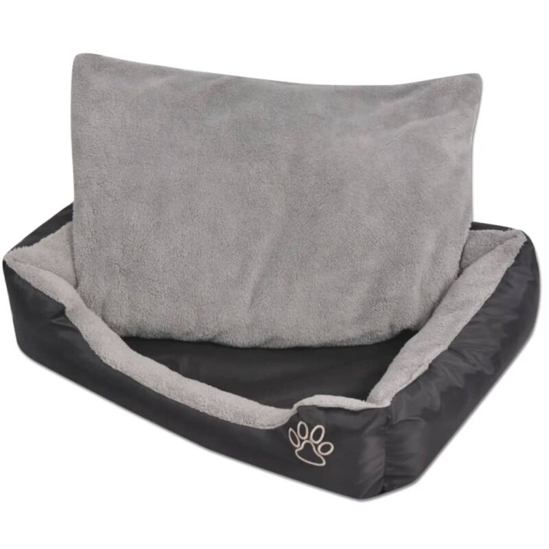vidaXL Hundebett mit gepolstertem Kissen Größe XL Schwarz