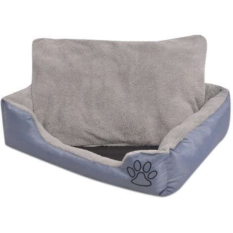 Lit Pour Chiens Avec Coussin Rembourré Taille Xl Gris 170416