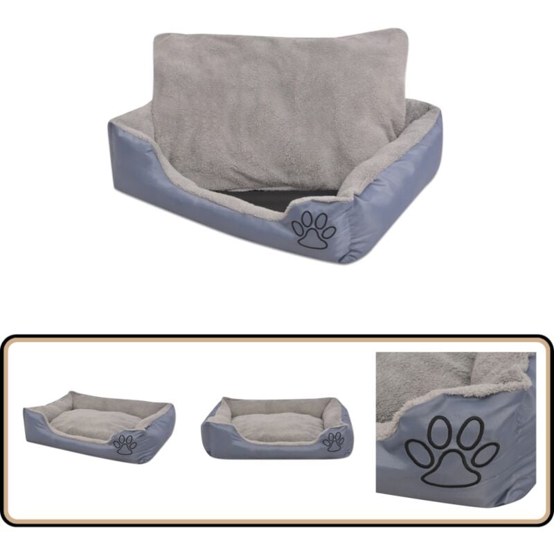 Lit pour chiens avec coussin rembourré Taille xl Gris - Panier Pour Chien - Lit Pour Chien - Couchage Chien - Accessoire Chien - Confort Chien