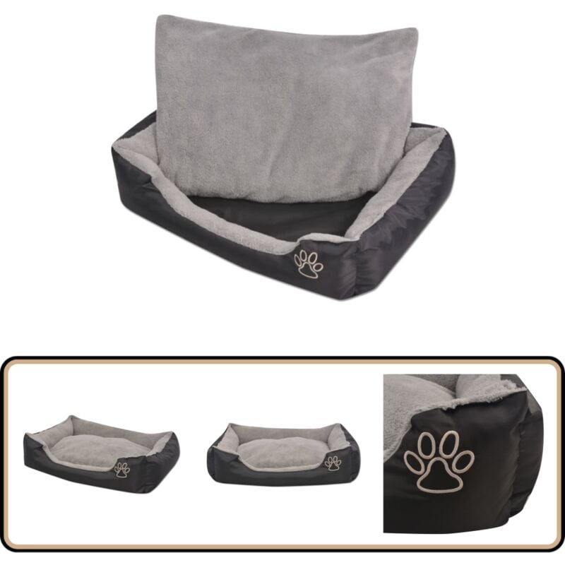 Lit pour chiens avec coussin rembourré Taille xxl Noir - Panier Pour Chien - Lit Pour Chien - Couchage Chien - Accessoire Chien - Confort Chien