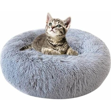 Panier Chat Rond Polyester Gris Clair J-line