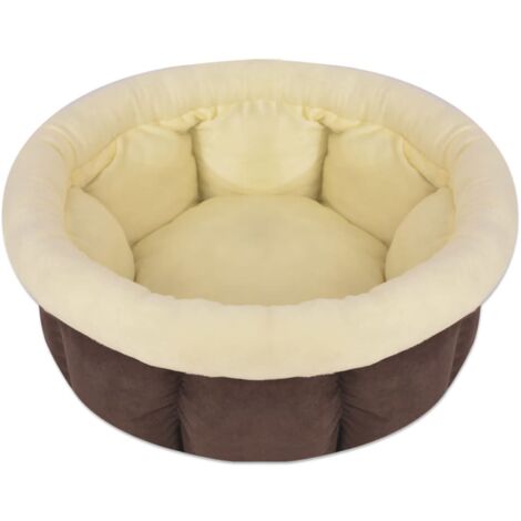 Lit Panier Matelas Chiens Animaux de Compagnie Taille L/XL Beige/Marron vidaXL