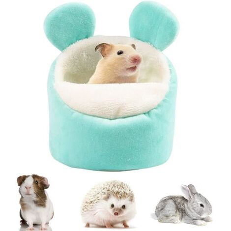 Lit pour Cochon d'Inde,Lit Chaud de Hamster Maison Douillette pour Animaux avec Coussin Amovible Doux Cage pour.