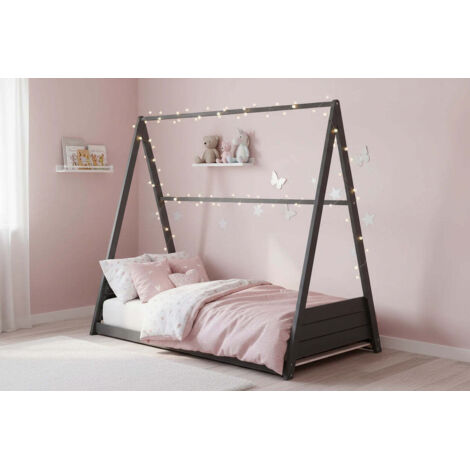 Lit pour enfant Gris 90x190 cm TIPI