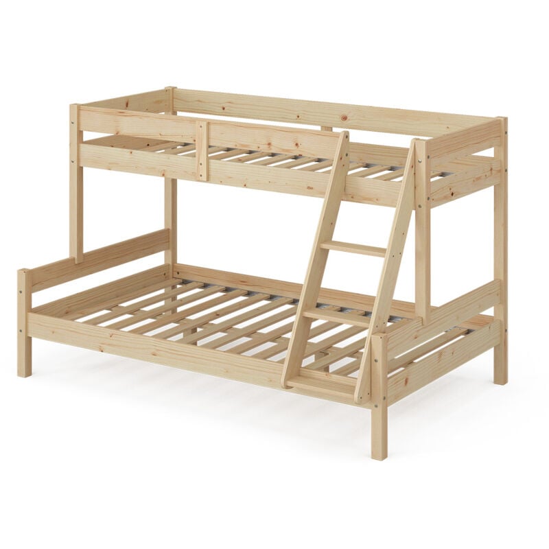 Lit superposé Everest, Naturel bois, 120x200 / 80x200 cm, Vitalispa