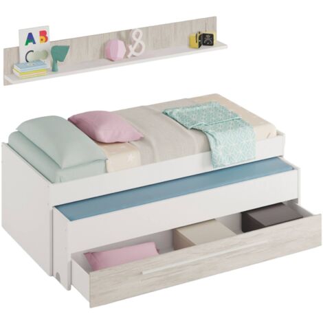 Lit pour Enfants Art, Lit Coffre, Blanc