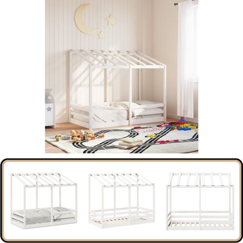 Vidaxl - Lit pour enfants sans matelas blanc 70x140cm bois de pin massif - Lit Enfant - Lit Junior - Lit Bois - Lit Pin - Lit Blanc