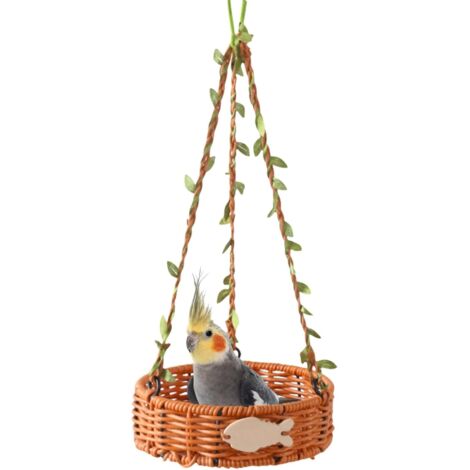 Lit pour Perroquets - Cabane de Nuit pour Oiseaux,Rotin
