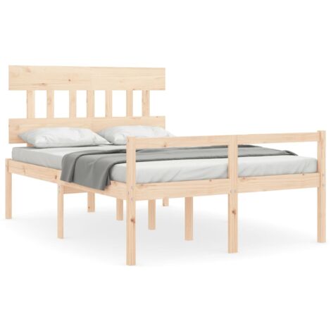 Lit pour personne âgée et tête de lit 140x190 bois massif