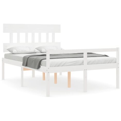 Lit pour personne âgée et tête de lit 140x190 bois massif
