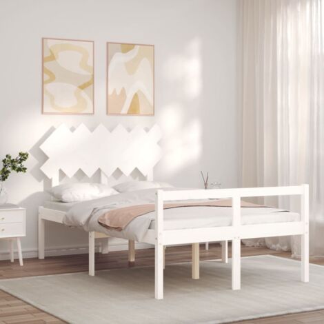 Lit pour personne âgée sans matelas blanc bois massif vidaXL