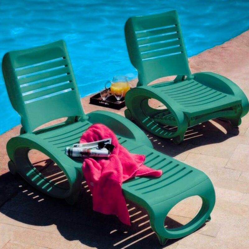 Lit pour piscine design plastique bain de soleil stock 18 pièces Ole'