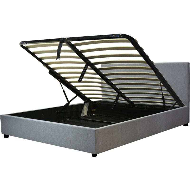 Sampur - Lit Coffre Colisée : Pratique, élégant et optimisé pour votre espace - noir 200x200 cm