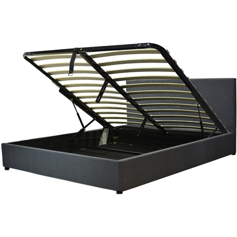 Sampur - Lit Coffre Colisée : Pratique, élégant et optimisé pour votre espace - gris foncé 160x200 cm