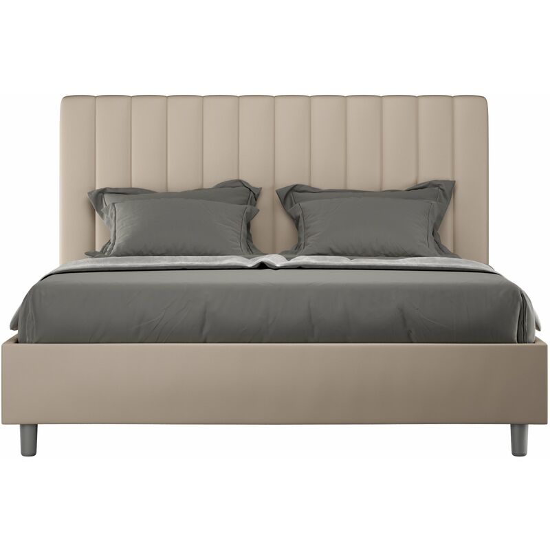 Lit queen size Agueda 160x210 sans sommier taupe