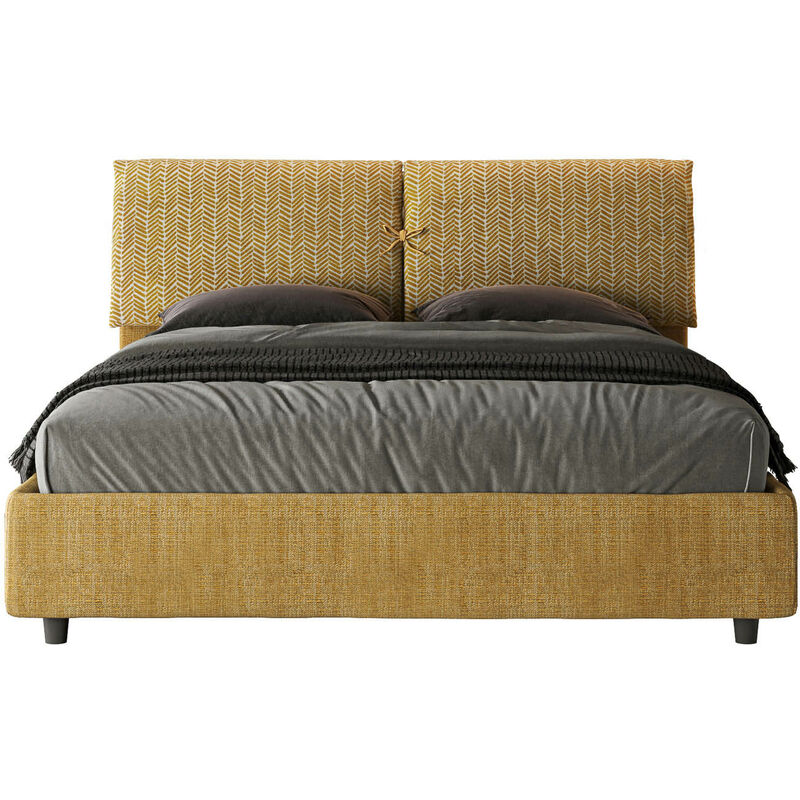 Ityhome - Lit queen size Mados 160x190 sans sommier - Giada 3 Aragona 3