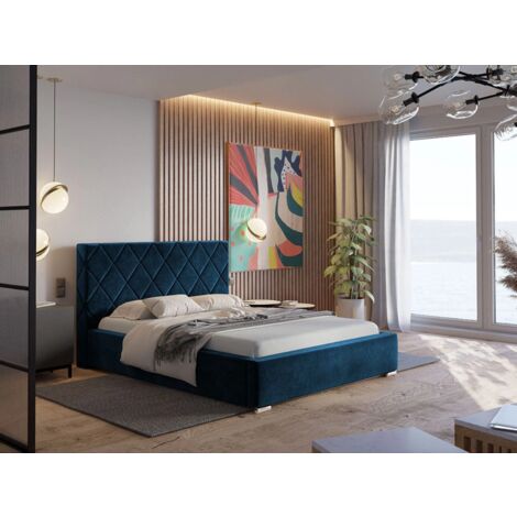 Lit rembourré avec rangement 120x200 velours gris foncé Taranto
