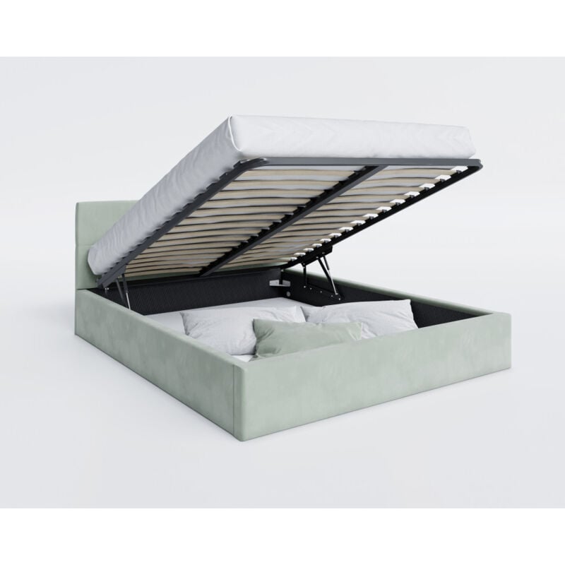 Lit Coffre Rino 140x190 cm - Sommier inclus Mint