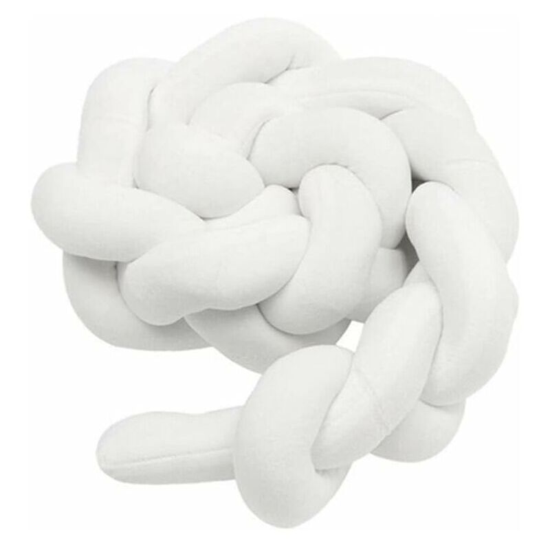 Lit Serpent tressé, Lit Pare Chocs, 3 Brins Tresses Torsadées, Longues Bandes Tissées, Oreillers Boule Noués, Coussin Tressé Décoratif Protection De