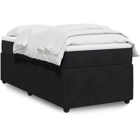 Lit simple - 80x200 cm, Sommier à lattes de lit et matelas Noir Velours WFE225210 DESIGN IN