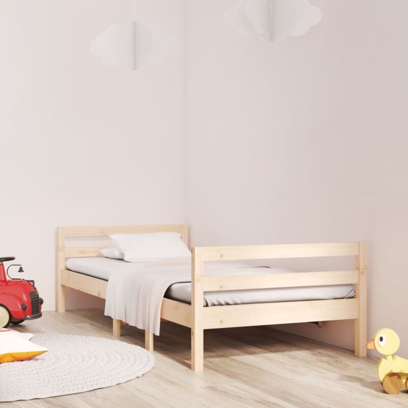 Lit simple - 90x190 cm, Lit adulte et enfants, Cadre de lit sans matelas bois de pin massif FR642536 design in