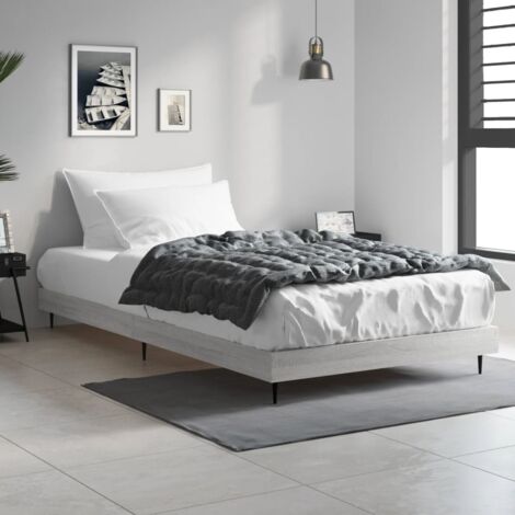 Lit simple - 90x190 cm, Lit adulte et enfants, Cadre de lit sans matelas sonoma gris FR863016 DESIGN IN