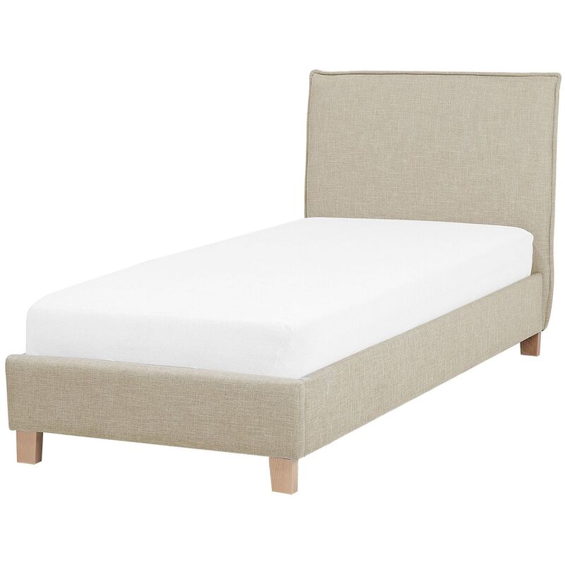 Beliani - Lit simple beige 90 x 200 cm SENNEZ